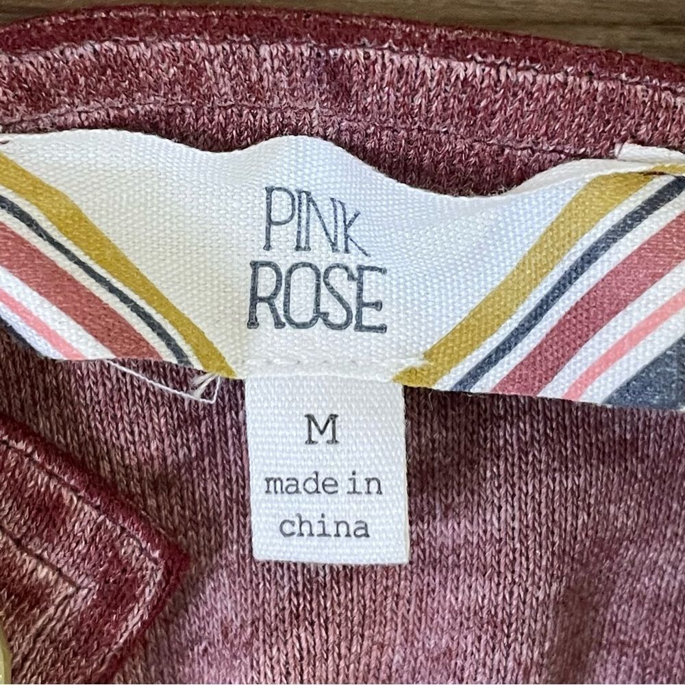 Pink Rose Jumper Jumpsuit Romper Heathered Burgandy size Medium - Picture 6 of 11
